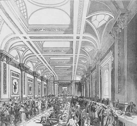 Eröffnung der dritten Royal Exchange, Bankett im Abonnementraum