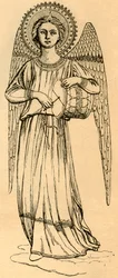 Umrisskopie eines Engels, gemalt von Fra Angelico, 1881