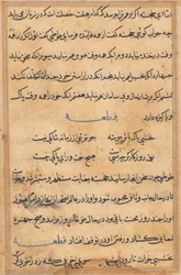 Seite aus Geschichten eines Papageis Tuti-nama: Textseite, ca. 1560
