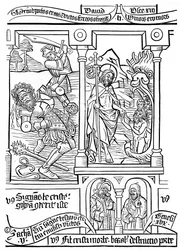 Seite aus der Biblia Pauperum, 15. Jahrhundert, 1870