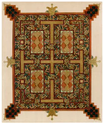 Seite aus den Lindisfarne-Evangelien, 710-721 n. Chr.
