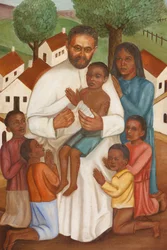 Gemälde eines christlichen Missionars in Haiti, Port-au-Prince, Haiti