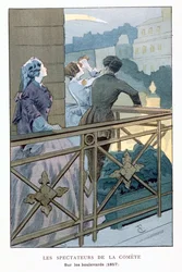 Menschen beobachten einen Kometen, 1857