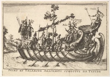 Tafel 7: Peleo und Talamone Argonauten geführt von Tetide, aus Das prächtige Festzug, 1664