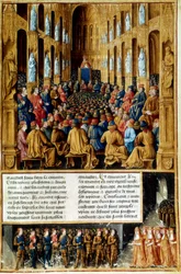 Papst Urban II. leitet das Konzil von Clermont, Frankreich