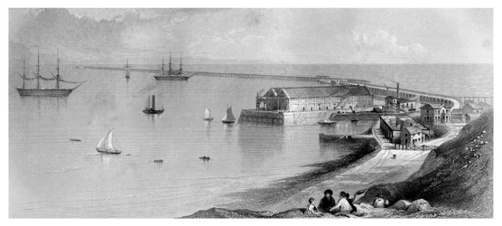 Portland Harbour und Wellenbrecher