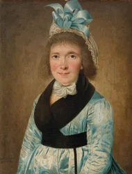 Porträt einer Frau in einem blauen Kleid, 1799