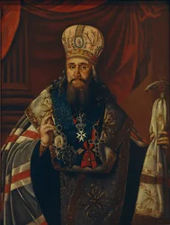 Porträt von Ambrosius Podobedov, dem Metropoliten von Nowgorod und Petersburg 1742-1818, 1813