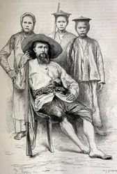 Porträt von Auguste Pavie (1847-1925), französischer Entdecker und Diplomat in Indochina - Stich