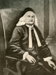 Porträt von Samuel Sewall, in Perücke und langem Mantel, um 1700-1720, 1937