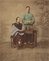 [Porträt eines chinesischen Paares], 1870er Jahre
