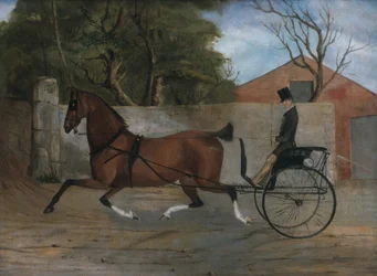 Porträt eines Herrn in einer Kutsche, ca. 1850-60