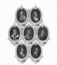 Porträts von antiken Münzen, Mitte des 19. Jahrhunderts.