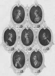 Porträts von antiken Münzen