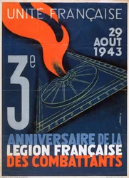 Plakat zum 3. Jahrestag der Gründung der Legion Francaise des Combattants, 1943