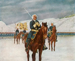 Gebet des Alten Dessauer vor der Schlacht bei Kesselsdorf, 15. Dezember 1745