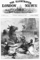 Gebet zu Nandi um Erleichterung von der Hungersnot, Bengalen, Indien