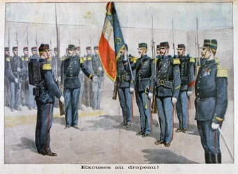 Entschuldigungen vor der Flagge, Toulon, Frankreich, 1898