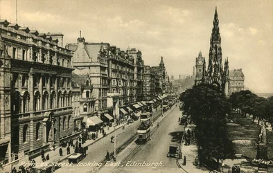 Princes Street Blick nach Osten, Edinburgh, ca. 1920er Jahre