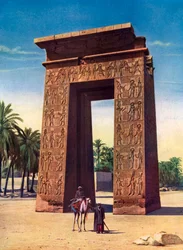 Propylon des dritten Ptolemäers in Karnak, Ägypten, 1933-1934