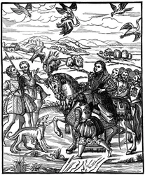 Königin Elisabeth I. beim Falken, 1575