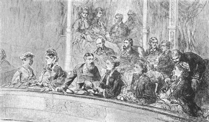 Königin Victoria und die Kaiserin Augusta von Deutschland bei einem Konzert in der Albert Hall, 8. Mai 1872, 1901