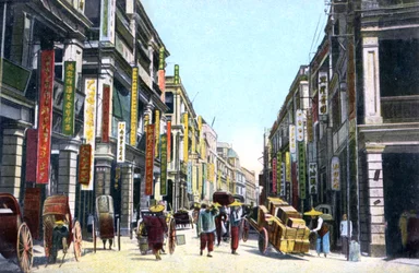 Queens Road Central, Hongkong, China, um 1900