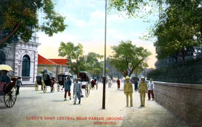 Queens Road Central, nahe dem Paradeplatz, Hongkong, China, um 1900er Jahre