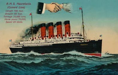 R.M.S. Mauretania. Cunard Line, um 1930.