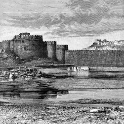 Befestigungsanlagen der Stadt und Zitadelle, Golconda, Indien, 1895