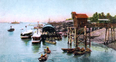Hafen von Rangun, Myanmar, um 1900er