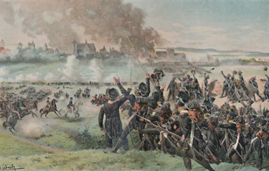 Wiederauftauchen Napoleons auf dem Feld vor Regensburg, 1809, 1896