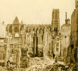 Kathedrale von Reims, Reims, Nordfrankreich, um 1914-1918