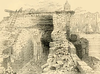 Überreste der Kapelle St. Thomas, Alte London Bridge, ca. 1872