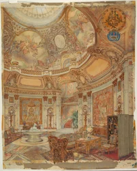 Darstellung der Großen Ehrengalerie, Palazzo Paz, Buenos Aires, Argentinien, ca. 1890