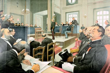 Wiederaufnahme des Prozesses gegen Albert Dreyfus, Rennes, Frankreich, 1899