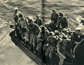 Rückkehr einer Landungstruppe der Royal Marines, Zweiter Weltkrieg, um 1939-1943, 1944