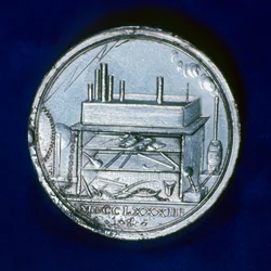 Rückseite der Gedenkmedaille für Joseph Priestley, englischer Chemiker