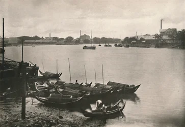 Reismühlen am Poozoondoung Creek, Rangoon