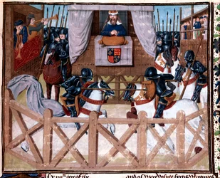 Richard II., König von England, leitet ein Turnier, 1377-1379, 15. Jahrhundert