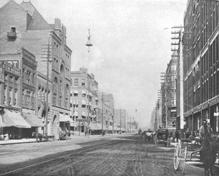 Riverside Avenue, Spokane, Washington, USA, um 1900