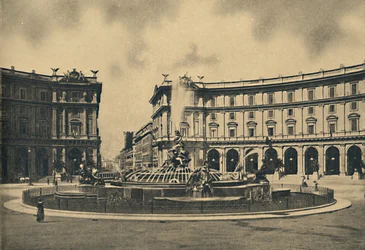 Rom - Esedra-Platz und der Naiaden-Brunnen, 1910