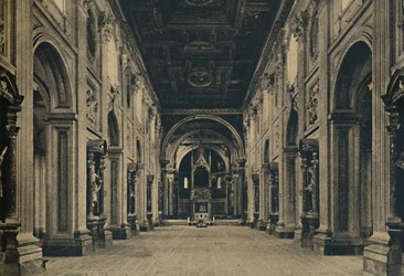 Rom - Hauptschiff der Basilika St. Johannes im Lateran Borromini, Architekt, 1650, 1910