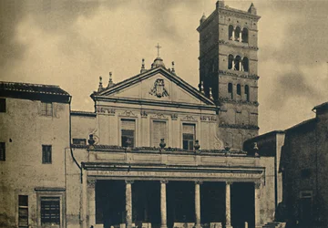 Rom - St. Caecilias Kirche Tempel von Bramante in den Kreuzgängen von S. Pietro in Montorio auf dem Ja
