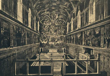 Rom - Vatikanpalast - Die Sixtinische Kapelle, gegründet von Sixtus IV im Jahr 1483, 1910