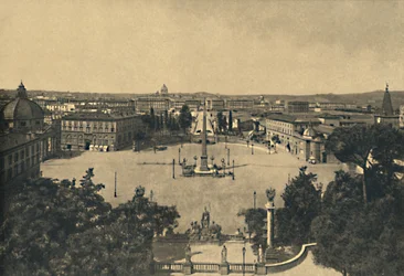 Rom - Blick vom Pincian Garten: Platz der Pappeln, 1910