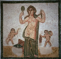 Römisches Mosaik, das die Toilette der Venus zeigt, 3. Jahrhundert