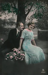 Romantische Postkarte, um 1910
