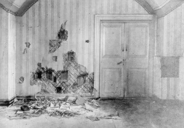 Raum, in dem Zar Nikolaus II. und seine Familie hingerichtet wurden, Jekaterinburg, Russland, 17. Juli 1918