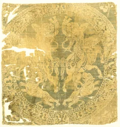 Rundel mit Amazonen und einem Kreuz, byzantinisch, 7.-9. Jahrhundert